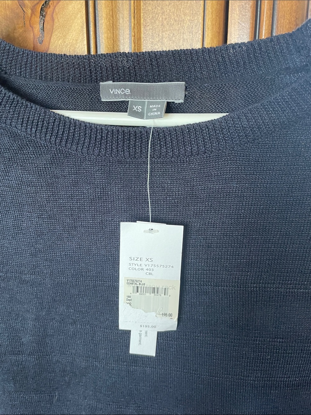 VINCE Coastal Blue Sweater Top XS - Picture 2 of 4